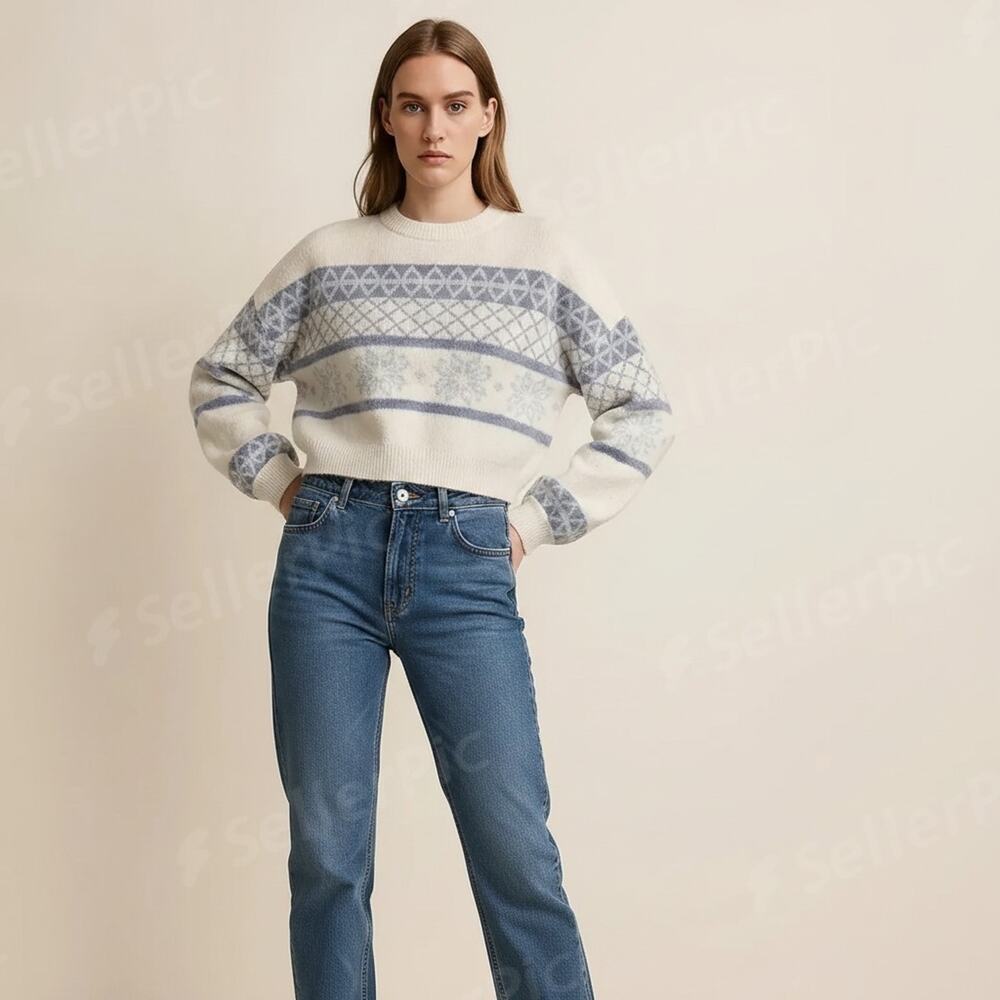 Pacsun Crop Winter Sweater Wool Blend with Recycled Polyester, Size M Women's